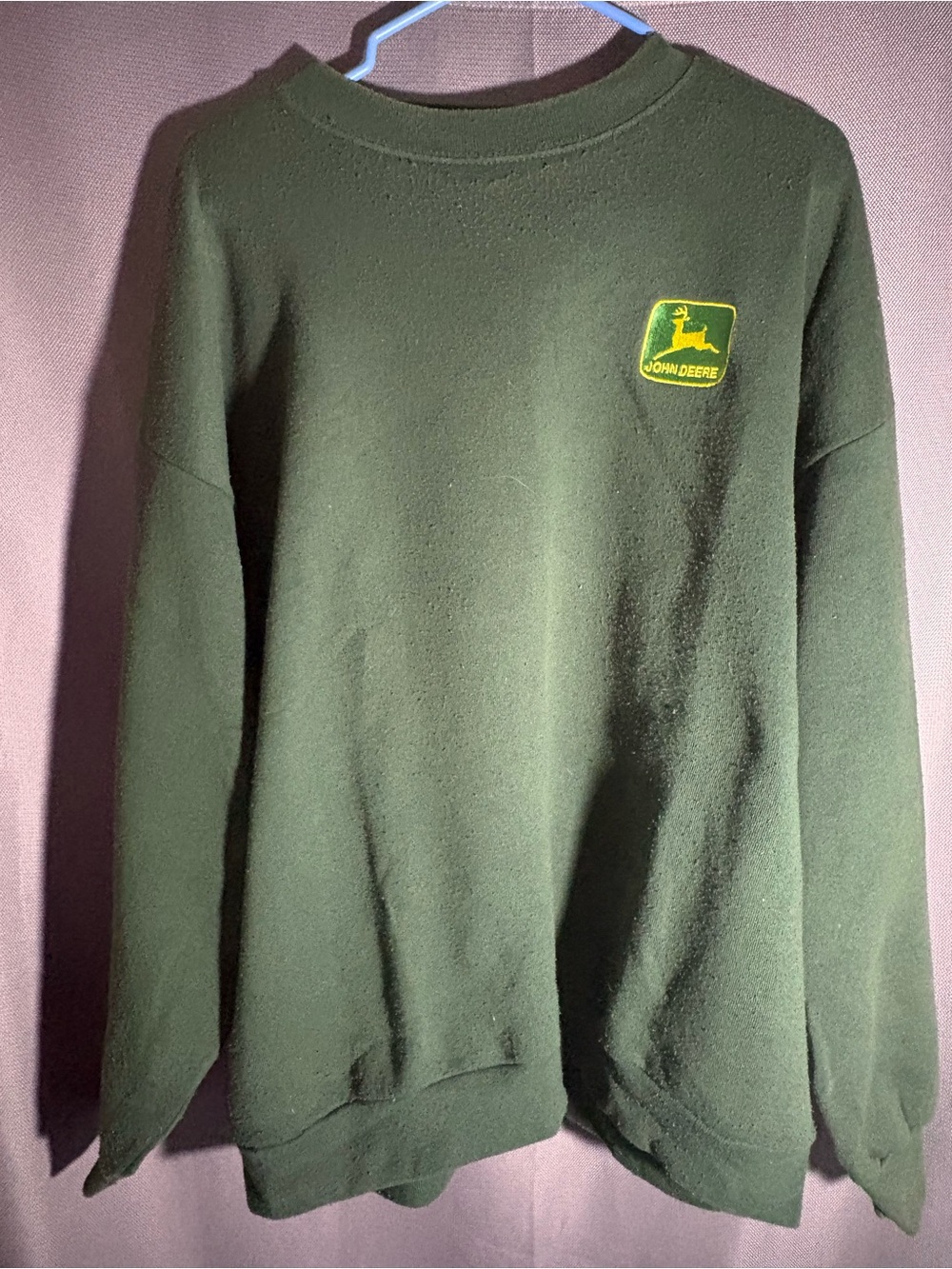 Vintage John Deere Green Crewneck Sweatshirt with Yellow Logo